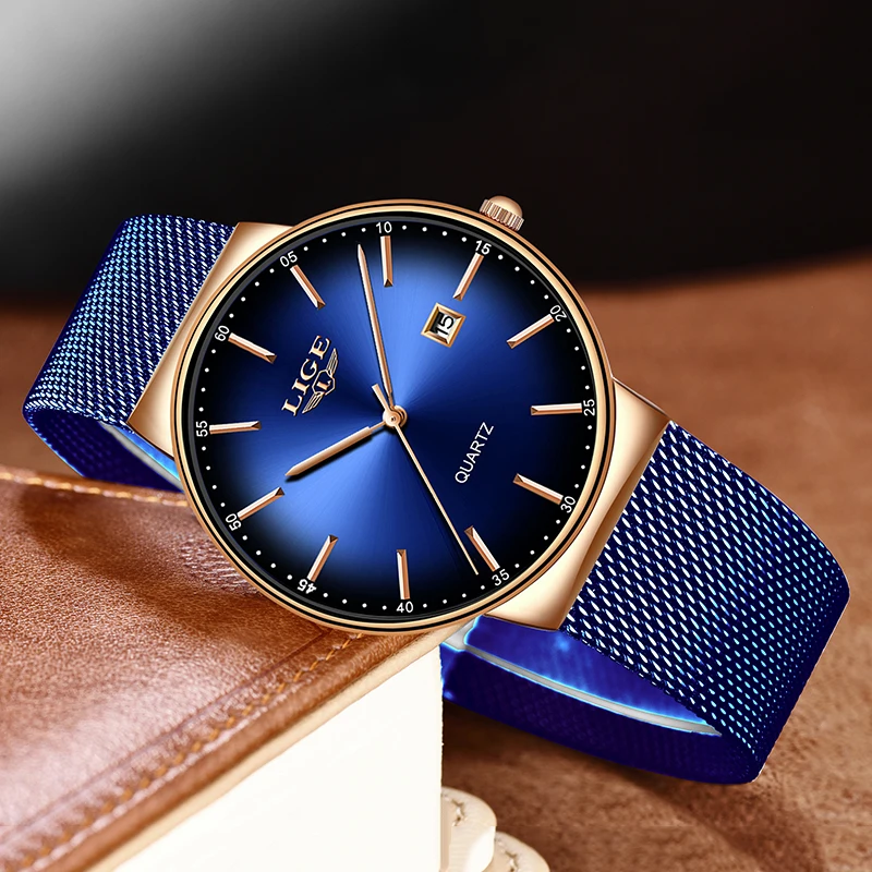 Skup Montre Femme LIGE nowe luksusowe panie zegarek moda proste zegarki damskie pasek z siatki kwarcowy zegarek kobiety zegar Relogio Feminino