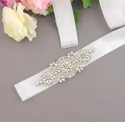 Кристалл пояс невесты серебряные свадебные ремень со стразами Свадебные лента для свадьбы Вечерние платье ручной работы DD08
