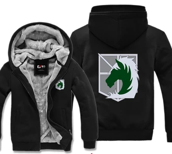 

Attanck On Titan Fashion Winter Military Police Brigade Men's Hoodies Sweatshirts Casual Jackets Hoody Cloak Men Shawl Outwear