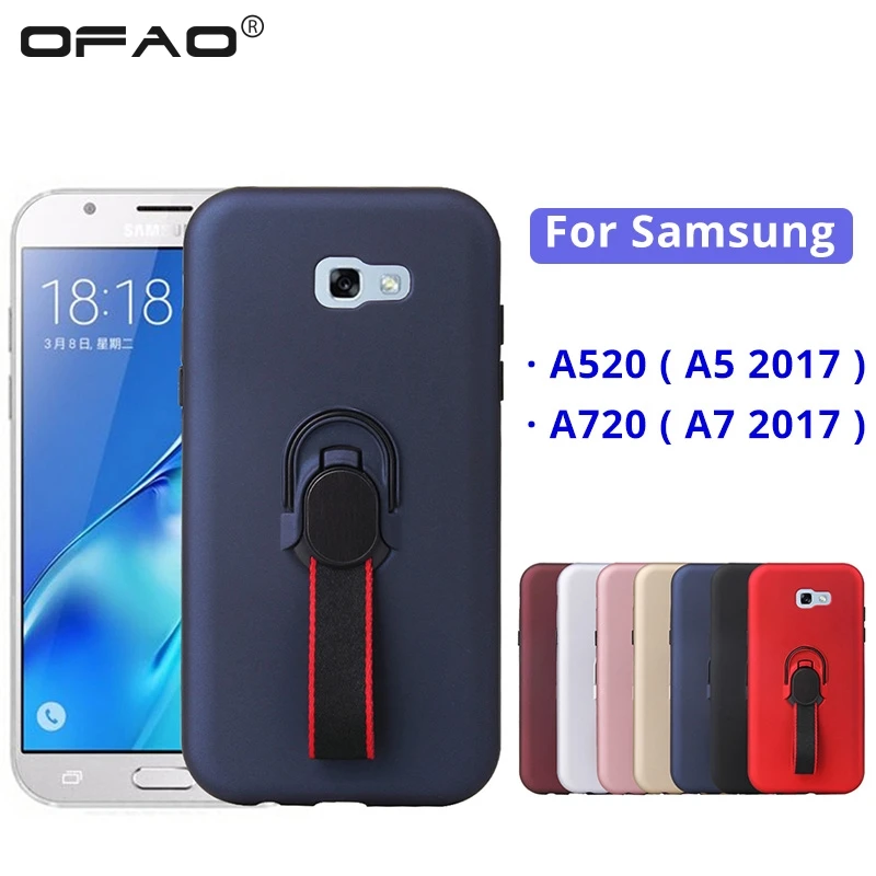 Силиконовые чехлы для Samsung Galaxy A520 A720 мягкие из ТПУ и поликарбоната с кольцом