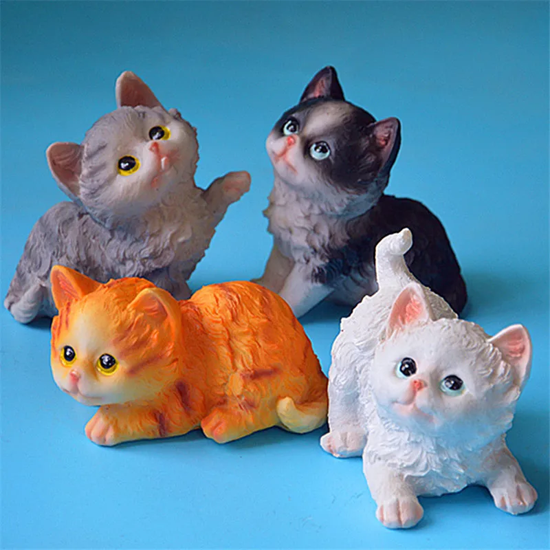 Мини фигурки кошек 1 шт. украшение для сада миниатюрные сказочных животных