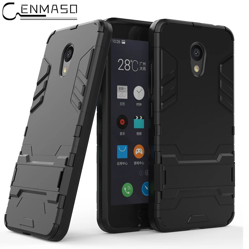 

for MEIZU M5C Case Armor Shockproof Stand Silicone Soft Protect Back Cover for MEIZU M6 Note M5S A5 M5 M6T MX6 15 Plus Case