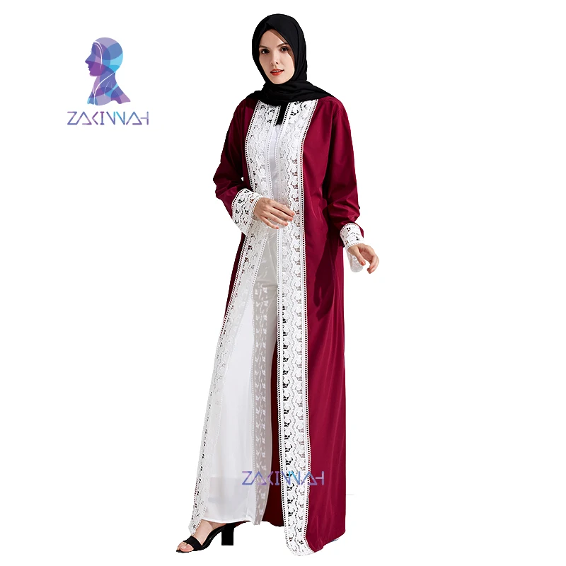 Zakiyyah модное мусульманское кружевное Макси платье Элегантное абайя открытая