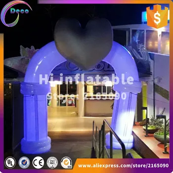 

3m inflatable arch balloon for wedding ceremony , rainbow love heart inflatable archway