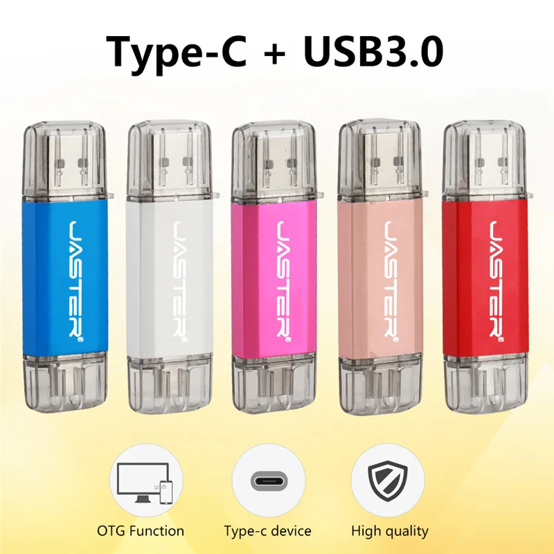 JASTER USB 3,0 type C OTG USB флеш-накопитель U диск Флешка для type-C Mobile/PC 128 Гб 64 ГБ 32 ГБ 16 ГБ высокоскоростной Micro USB накопитель