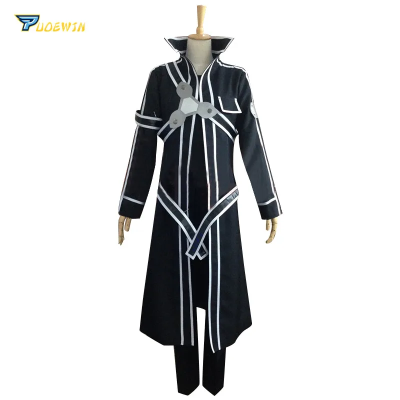 

Sword Art Online Kirito Cosplay Costume Custom Made Any Size with Gloves