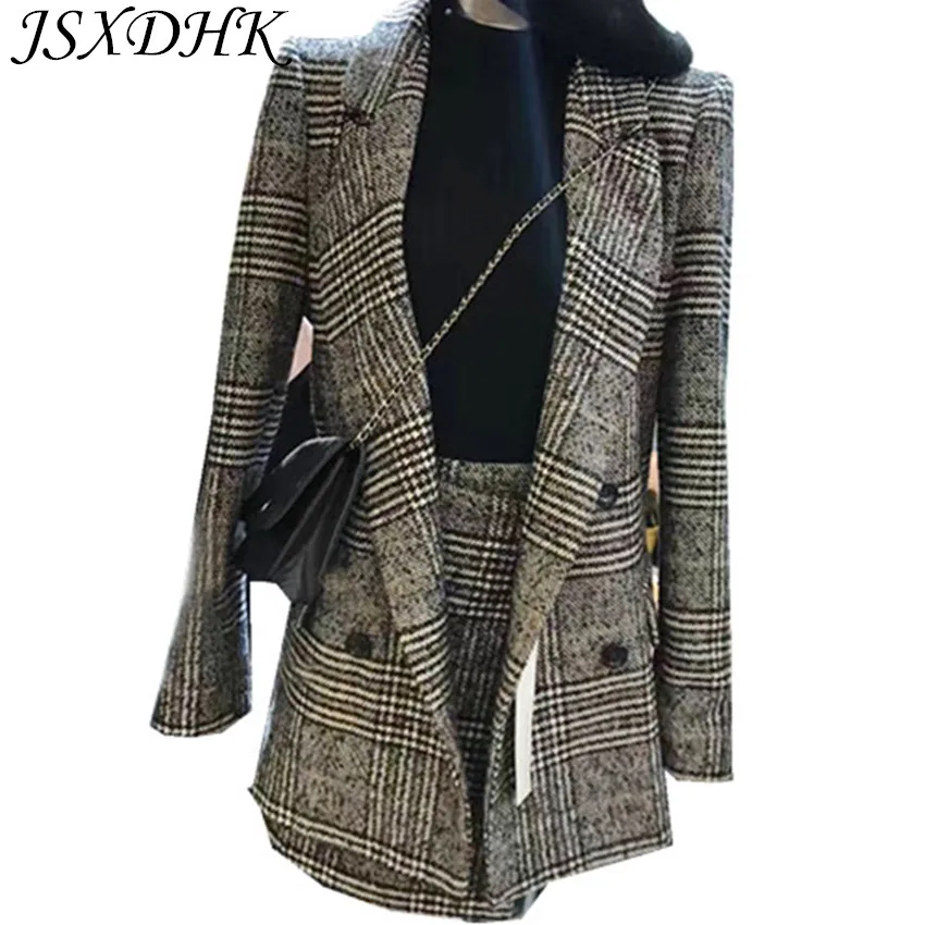 JSXDHK S XXL зимние женские костюмы 2020 Новый взлетно посадочной полосы из твида в