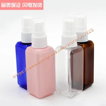 

50ml pretty colors square PET bottle with white plastic pump.lotion/hand wash/Shampoo/moisturizer/facial water PET bottle