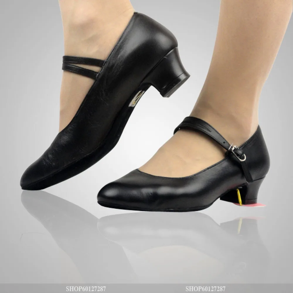 Betty dance shoes 119 soft sheepskin genuine leather old age flat heel