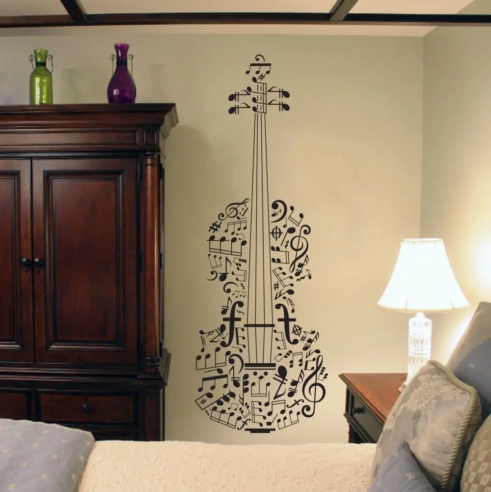 Musical Notes Violin Music Art Wall Decal Decor Sticker Vinyl Poster