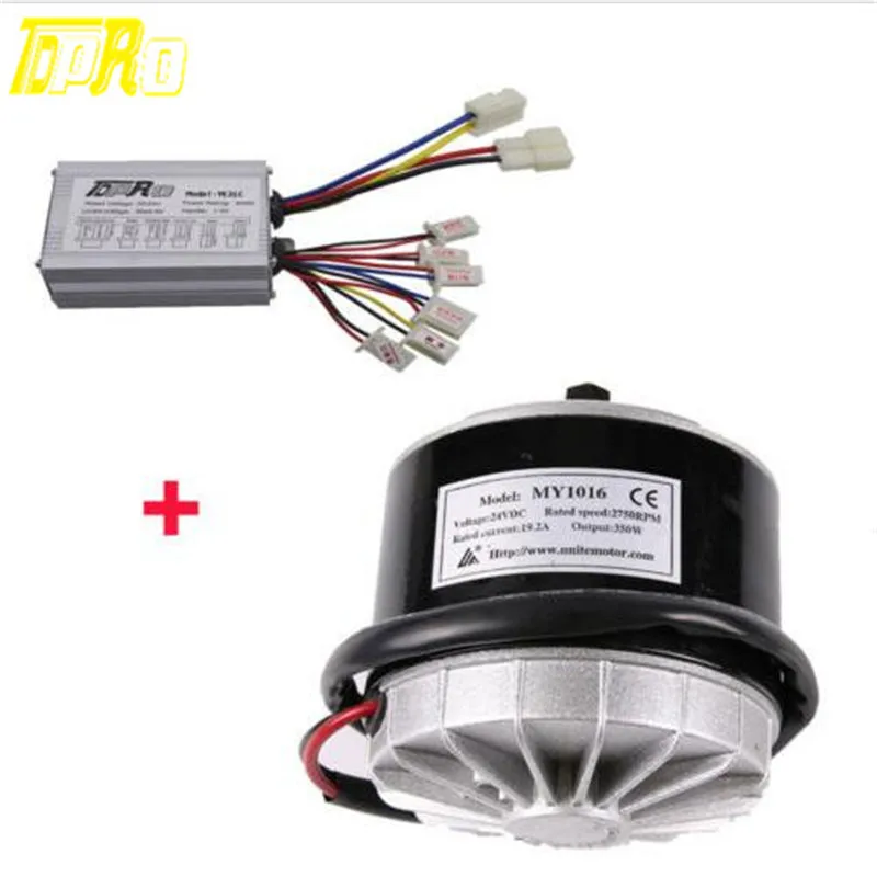 Motorbike Racing Electric Motor + Brush Speed Controller Unit 24V 350W Motorcycle Steering For Bicycle Scooter Bike