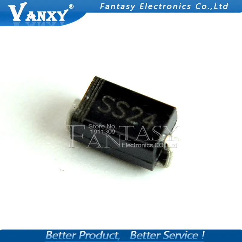 

100pcs SCHOTTKY DIODE SS24 2A 40V SMA SR240 DO-214AC SMD