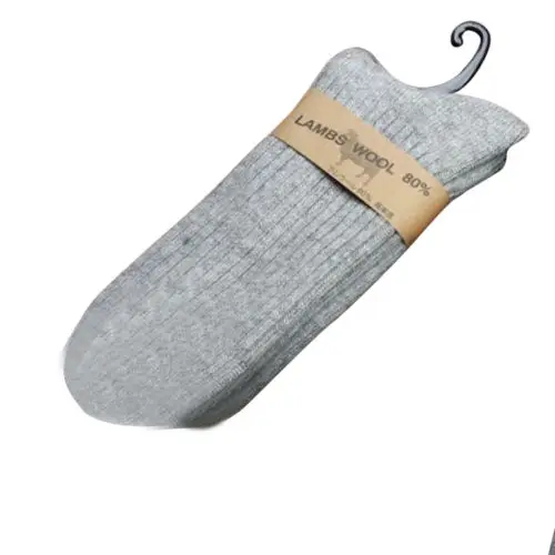 Зимние теплые шерстяные носки мужские армейские носки до щиколотки 1 Pai высокие военные носки термошерсть Размер 6-9 - Цвет: Silver Gray