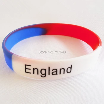 

100pcs 3colors segmented England wristband silicone bracelets rubber cuff bangle free shipping by FEDEX