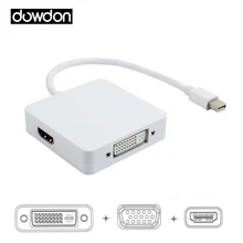 3 в 1 MINI DP DisplayPort в HDMI/DVI/VGA Дисплей Порты и разъёмы Кабель адаптер для Apple MacBook