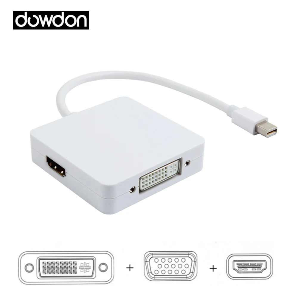 3 In 1 Mini Dp Displayport To Hdmi/dvi/vga Display Port Cable Adapter