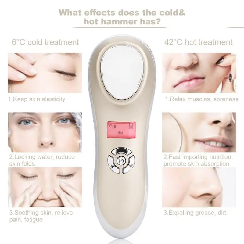 

Facial Cleansing Machine USB Rechargeable Ultrasonic Skin Cleaner Therapy Skin Care Cold Hot Beauty Device for Pore Shrink Kit