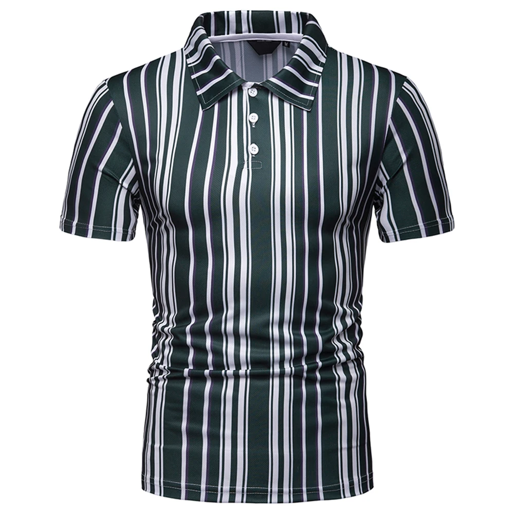 Tide men's casual tops Polo shirt striped pattern breathable short sleeve polo shirt simple style straight men's clothing Tide men's casual tops Polo shirt striped pattern breathable short sleeve polo shirt simple style straight men's clothing