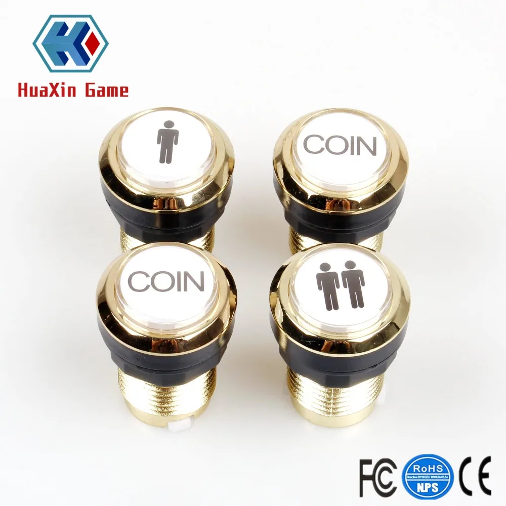 

Arcade Buttons Gold Plated 5V / 12V LED Illuminated Push Button 1P / 2P Player Start Buttons / 2x Coin Buttons