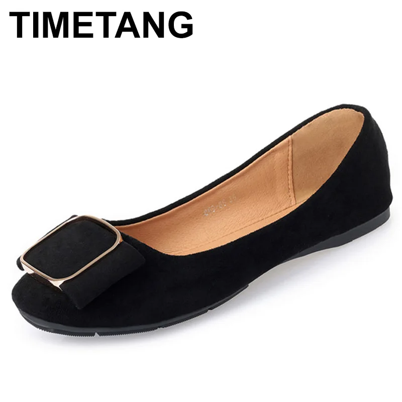 

TIMETANGLady soft sole Flats rain Shoes for drive pregnant woman shoes Women Spring summer Shoes square toe shoes 35-41blackE571
