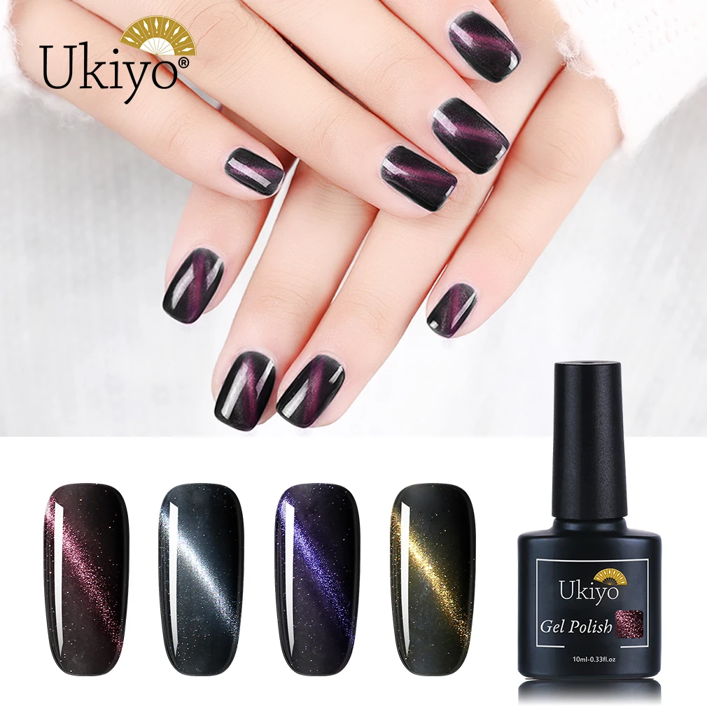 Ukiyo 10ml Cat Eye Top Coat Gel Nail Polish UV Soak Off 3D Cat Eye Effect Top Coat Gel