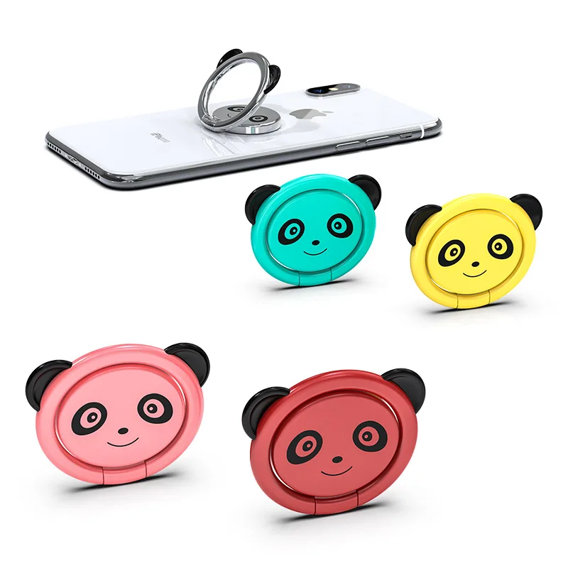 Cute Cartoon Panda Finger Ring Mobile Phone Stand Holder For iPhone X 8 7 6 6S Plus Smart Phone Car Mount Stand For Samsung