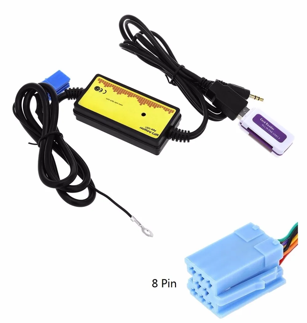 

Car Audio Interface MP3 USB Data Cable 8Pin Connect CD Changer for VW / Skoda Built-in High Quality MP3 / WMA Decoder