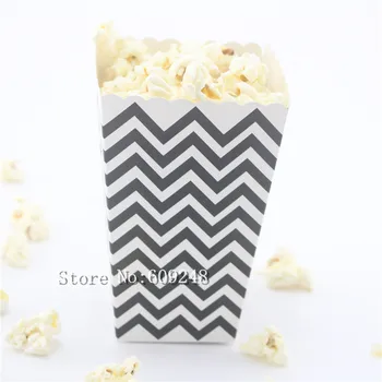 

24pcs Black Chevron Paper Popcorn Boxes,Halloween Party Mini Kids Gift Candy Buffet Favor Snack Treat Box,Cartons,Containers