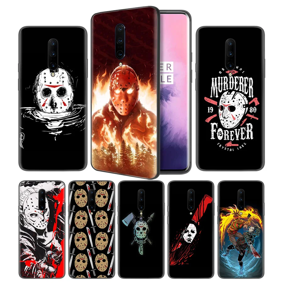 Jason Voorhees Soft Black Silicone Case Cover for font b OnePlus b font 6 6T font