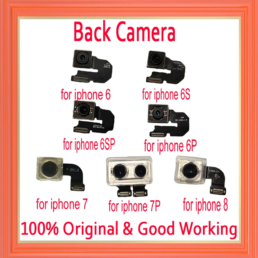 

100% Original Back Camera for iphone 6 6 Plus 6S 6S Plus 7 7 Plus 8 8Plus X XR XS XSMAX Rear Camera with Flash Module Big Camera