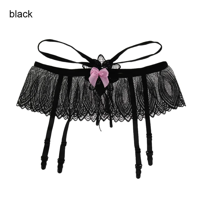 Fashion Sexy Garter Belt Women Lace Floral Bow Suspenders Strap Hollow