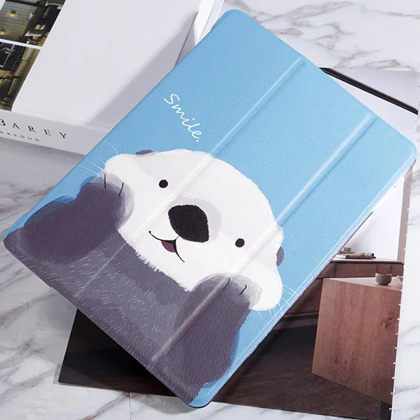 

Cartoon bear stander case for ipad 2 3 4 air1 air2 auto sleep & wake up case for iPad mini1234 Ultra Slim Cover for new iPad 9.7