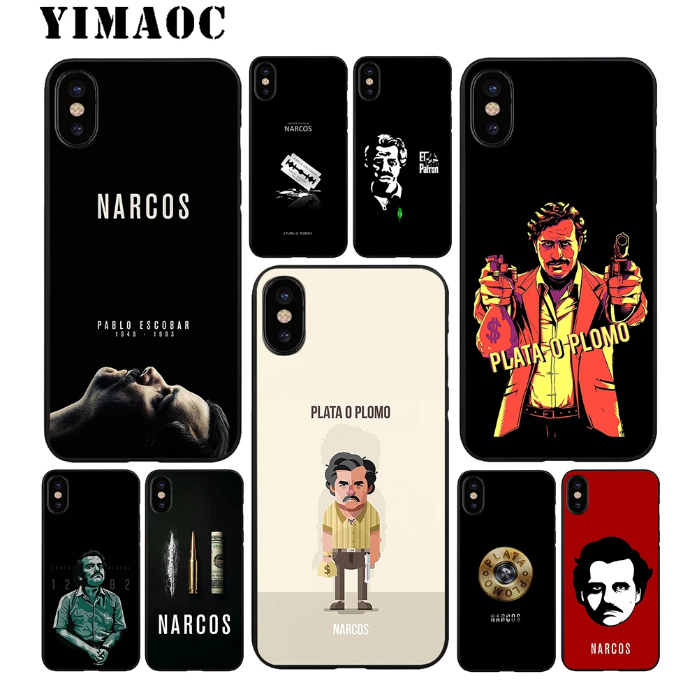 Kopen YIMAOC Narcos Plata o Zachte TPU Zwart Siliconen Case voor iPhone X of 10 8 7 6 6 s Plus 5 5 s SE Xr Xs Max
