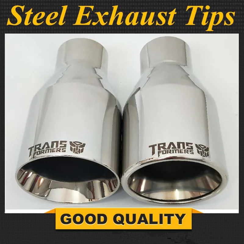 

Free Shipping: Newest Style Inlet ID:51mm stainless steel universal exhaust system end pipe+car exhaust tip 1 piece