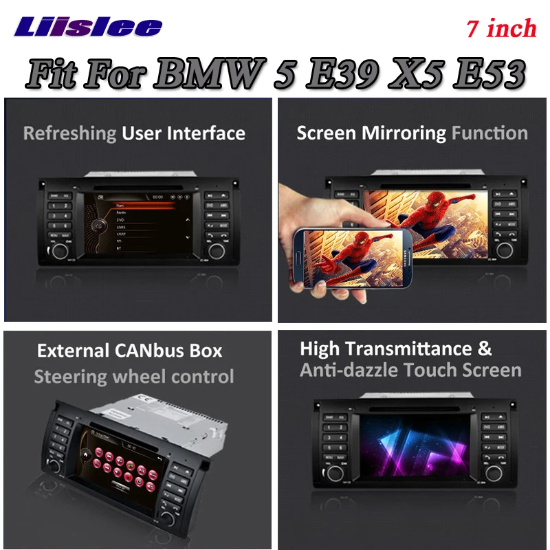 Flash Deal Liislee For BMW 5 E39 X5 E53 Stereo Radio 3G Canbus DVD Player BT GPS MAP Navigation 1080P HD Screen System Original NAVI Design 3