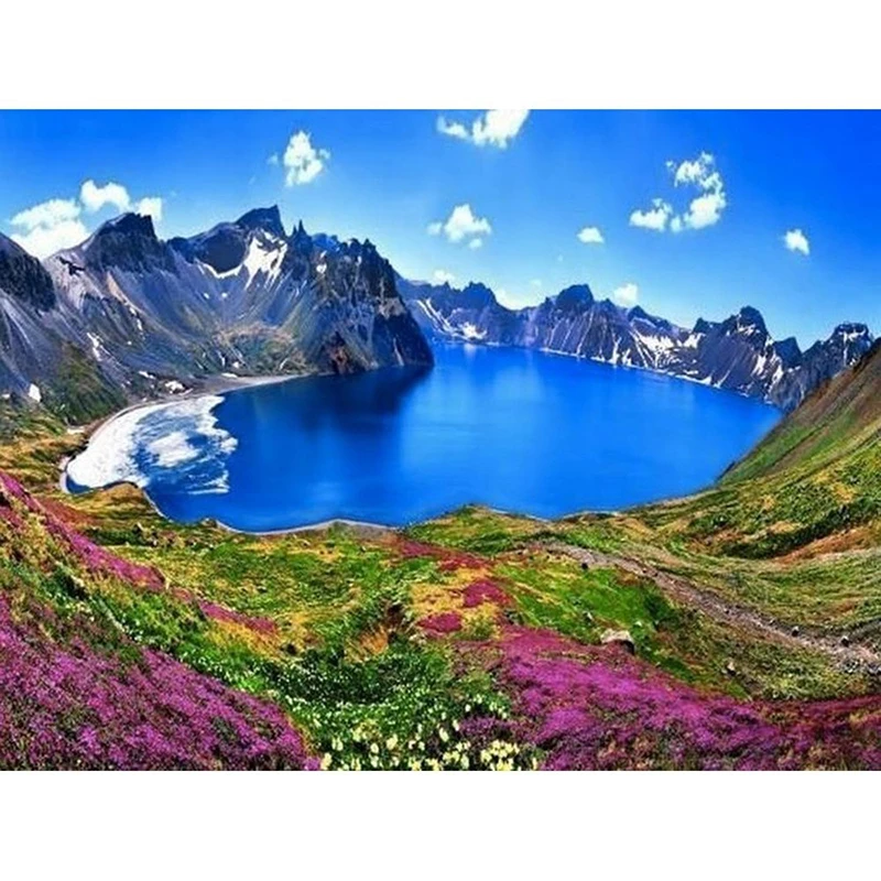 5D DIY Diamond Painting Landscape Full Square&amp;amp;amp;amp;amp;amp;amp;amp;Round Drill Mosaic Diamond Embroidery Mountain Lake Decoration Home