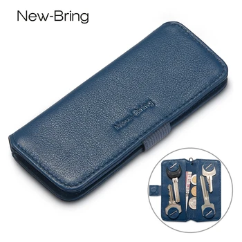 

NewBring Key Holder Genuine Leather Housekeeper Key Case and Wallet Money Car Key Organizer Keychain Pouch
