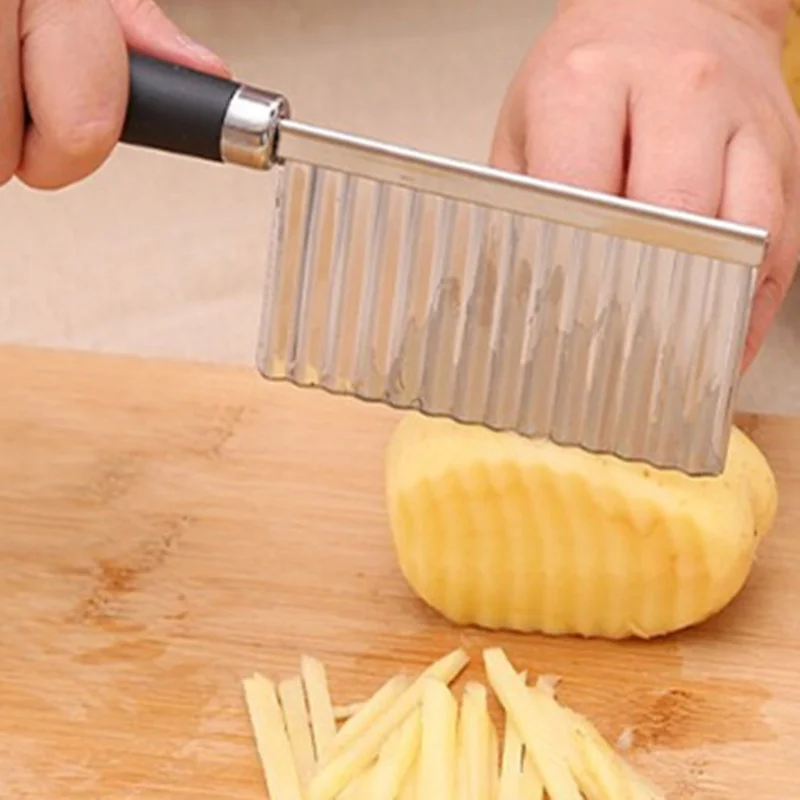 

Stainless Steel French Fry Cutters Kitchen Accessories Gadgets Vegetable Cutter Potato Slicer Wavy Potato Chips Chopper