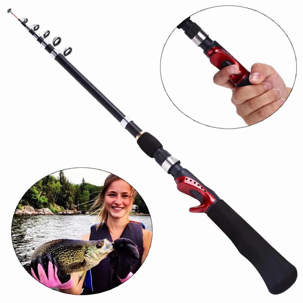 

Hot Sale! Telescopic Ice Fishing Rod  1.65M Spinning Surf Carp Rock Ultra Light Fishing Pole Fishing Rods