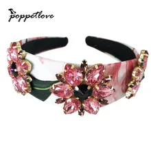 Luxury Baroque Red Color Crown Tiara Hair Jewelry Fashion Women Wedding Headband Hairband For Hair Accessories