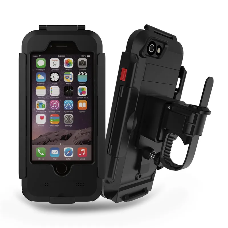 Waterproof Phone Holder Bike Mount Phone Holder Bicycle Bike Phone Case Holder Handlebar Clip Stand Mount Bracket Support for iPhone 6 6S Moto GPS Navigation Holder (1)