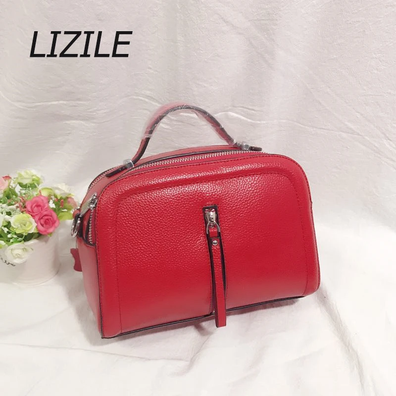 

2017 Genuine Leather Women's handbag Messenger Soft first layer of Cowhide Shoulder Bag Messenger Bag Small Women 's Bag