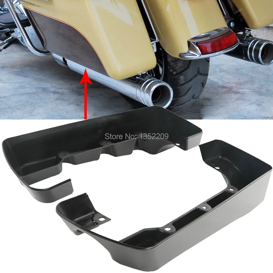Black 4" Hard Saddlebag ABS Extensions Kit Fits For Harley Touring Road