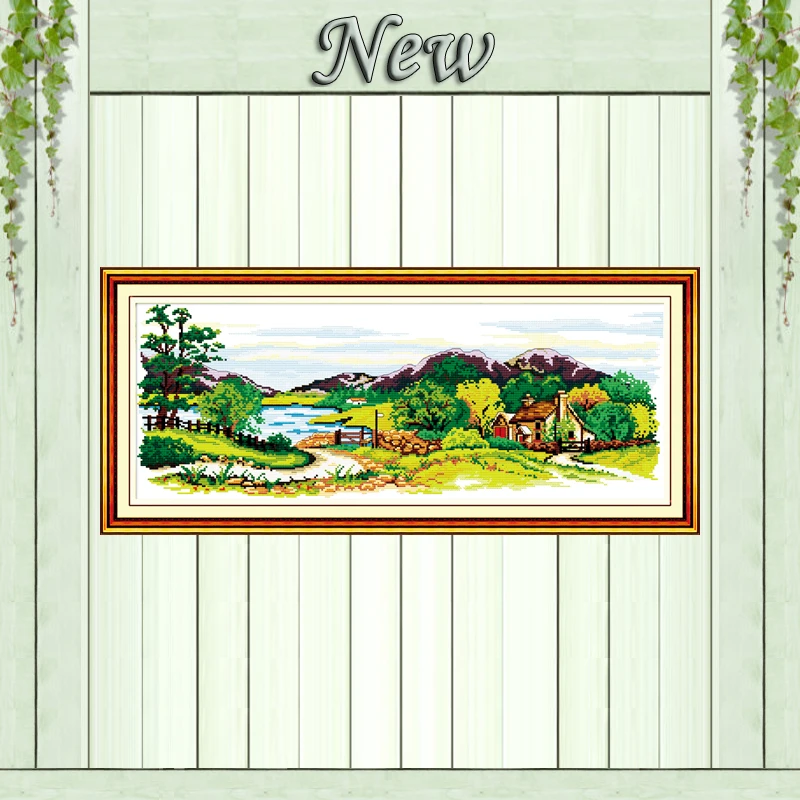 Набор для вышивки крестиком Land of idyllic beauty house NKF из ткани DMC 14CT 11CT сделай сам | Дом и