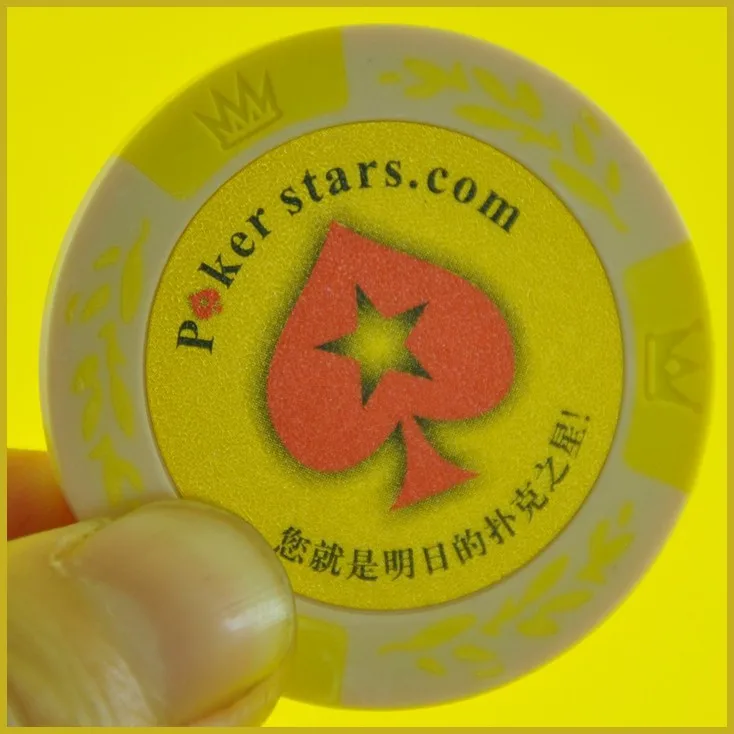 PN-8001 покер Stars.com, без номинальной стоимости, 50 шт./партия, глина 14 г каждый