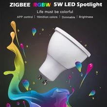 Zigbee zll 5 Вт AC100-240V led приложение смартфон приложение работает с Amazon Echo plus led RGB теплый белый точечный светильник GU10 прожектор