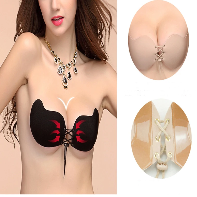 1pcsy Woman Push Up Bra Self Adhesive Silicone Bust Front Closure 1pcsy Woman Push Up Bra Self Adhesive Silicone Bust Front Closure Gel Strapless Backless Seamless Invisible Soutien Gorg In Bras From