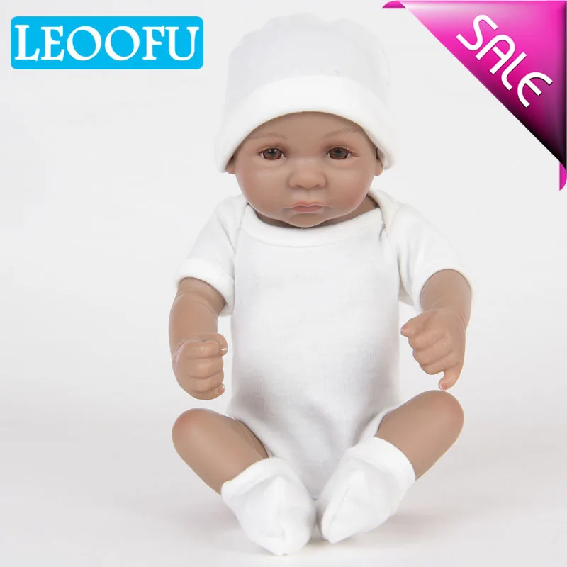 

LEOOFU 28cm 11inch realistic full silicone lifelike body baby dolls with closed eyes kids sleeping toy reborn bebe birthday gift