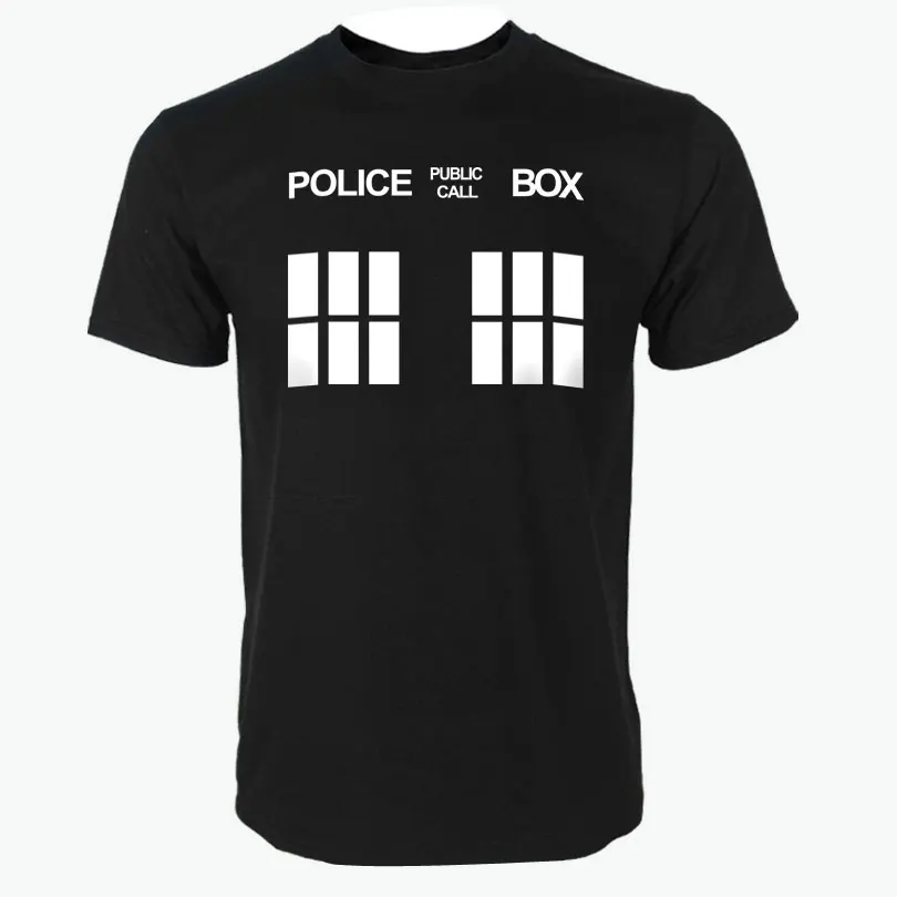 

Inspired Police Box 100% cotton print casual o-neck short sleeve
