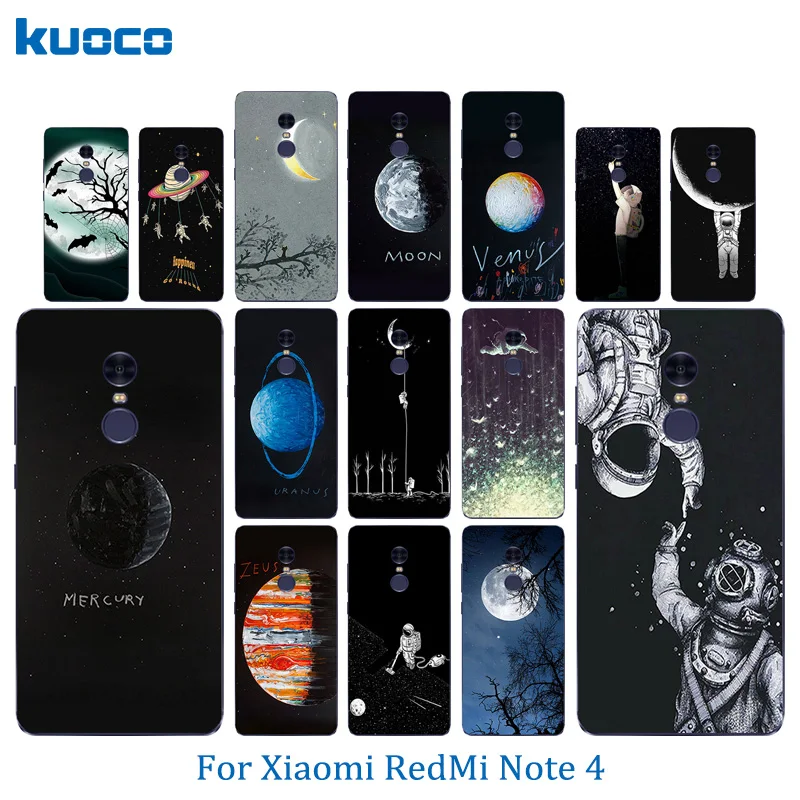 for Xiaomi Redmi Note 4 CN Version High Quality Space Moon Pattern Soft Silicon Phone Cases Note4 Full Protector Shell |